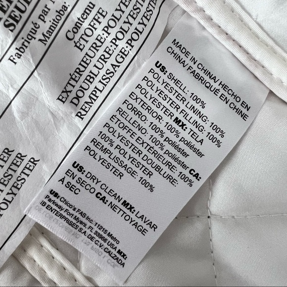 Chico's Lace-Print Quilted Neutral Lightweight Classic Jacket - Picture 16 of 16